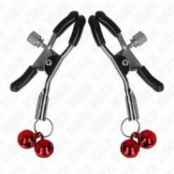 Comprar KINK - PINZAS PARA PEZONES CON DOBLE CAMPANILLA ROJO 6 CM al mejor precio - Envíos Discretos