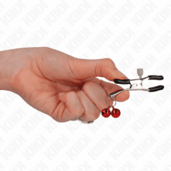 Comprar KINK - PINZAS PARA PEZONES CON DOBLE CAMPANILLA ROJO 6 CM al mejor precio - Envíos Discretos