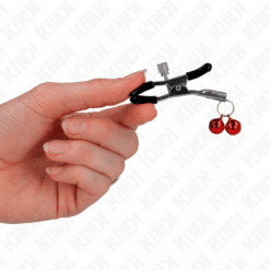 Comprar KINK - PINZAS PARA PEZONES CON DOBLE CAMPANILLA ROJO 6 CM al mejor precio - Envíos Discretos