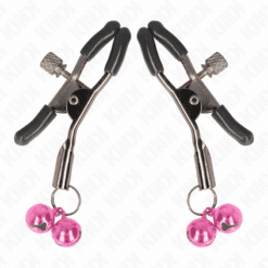 Comprar KINK - PINZAS PARA PEZONES CON DOBLE CAMPANILLA ROSA 6 CM al mejor precio - Envíos Discretos