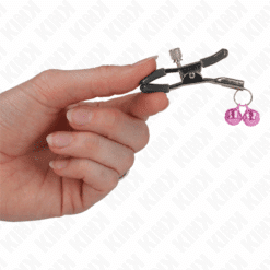 Comprar KINK - PINZAS PARA PEZONES CON DOBLE CAMPANILLA ROSA 6 CM al mejor precio - Envíos Discretos