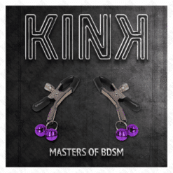 Comprar KINK - PINZAS PARA PEZONES CON DOBLE CAMPANILLA VIOLETA 6 CM al mejor precio - Envíos Discretos