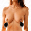 Comprar KINK - PINZAS PARA PEZONES CON PLUMA NEGRO 7 CM al mejor precio - Envíos Discretos