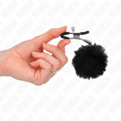 Comprar KINK - PINZAS PARA PEZONES CON POMPÓN NEGRO 6 CM al mejor precio - Envíos Discretos