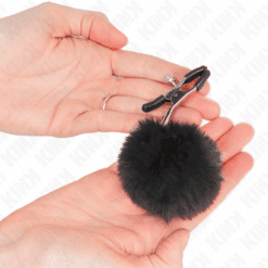 Comprar KINK - PINZAS PARA PEZONES CON POMPÓN NEGRO 6 CM al mejor precio - Envíos Discretos