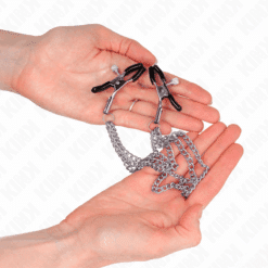 Comprar KINK - PINZAS PARA PEZONES CON TRIPLE CADENA PLATEADO 20/23/28 CM al mejor precio - Envíos Discretos