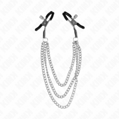 Comprar KINK - PINZAS PARA PEZONES CON TRIPLE CADENA PLATEADO 20/23/28 CM al mejor precio - Envíos Discretos