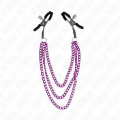 Comprar KINK - PINZAS PARA PEZONES CON TRIPLE CADENA VIOLETA 20/23/28 CM al mejor precio - Envíos Discretos