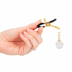 Comprar KINK - PINZAS PARA PEZONES DORADAS CON COLGANTE DE VIDRIO 6 CM al mejor precio - Envíos Discretos
