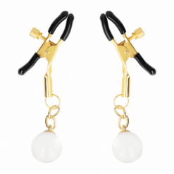 Comprar KINK - PINZAS PARA PEZONES DORADAS CON COLGANTE DE VIDRIO 6 CM al mejor precio - Envíos Discretos