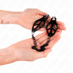 Comprar KINK - PINZAS PARA PEZONES ESTILO JAPONÉS CON CADENA NEGRO 30 CM al mejor precio - Envíos Discretos