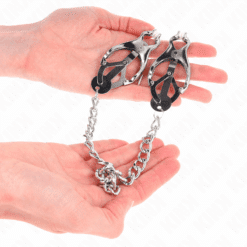 Comprar KINK - PINZAS PARA PEZONES ESTILO JAPONÉS CON CADENA PLATEADO 30 CM al mejor precio - Envíos Discretos