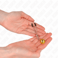 Comprar KINK - PINZAS PARA PEZONES FINA CON CASCABEL DORADO 7 CM al mejor precio - Envíos Discretos