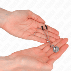 Comprar KINK - PINZAS PARA PEZONES FINA CON CASCABEL PLATEADO 7 CM al mejor precio - Envíos Discretos