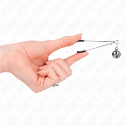 Comprar KINK - PINZAS PARA PEZONES FINA CON CASCABEL PLATEADO 7 CM al mejor precio - Envíos Discretos