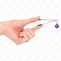Comprar KINK - PINZAS PARA PEZONES FINA CON CASCABEL VIOLETA 7 CM al mejor precio - Envíos Discretos