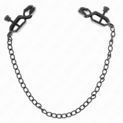 Comprar KINK - PINZAS PARA PEZONES PLANAS NEGRO CON CADENA NEGRO 30 CM al mejor precio - Envíos Discretos