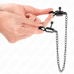 Comprar KINK - PINZAS PARA PEZONES PLANAS NEGRO CON CADENA NEGRO 30 CM al mejor precio - Envíos Discretos