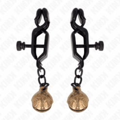 Comprar KINK - PINZAS PARA PEZONES PLANAS NEGRO CON CASCABEL 7 CM al mejor precio - Envíos Discretos
