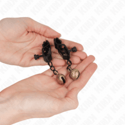 Comprar KINK - PINZAS PARA PEZONES PLANAS NEGRO CON CASCABEL 7 CM al mejor precio - Envíos Discretos