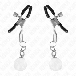 Comprar KINK - PINZAS PARA PEZONES PLATEADAS CON COLGANTE DE VIDRIO 6 CM al mejor precio - Envíos Discretos