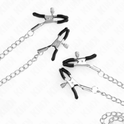 Comprar KINK - PINZAS PARA PEZONES Y CLÍTORIS 4 ENGANCHES AJUSTABLE PLATEADO al mejor precio - Envíos Discretos