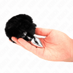 Comprar KINK - PLUG 7 x 3 CM DE ACERO INOXIDABLE CON COLA DE CONEJO PIEL SINTÉTICA 8 CM NEGRO al mejor precio - Envíos Discretos