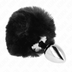 Comprar KINK - PLUG 7 x 3 CM DE ACERO INOXIDABLE CON COLA DE CONEJO PIEL SINTÉTICA 8 CM NEGRO al mejor precio - Envíos Discretos