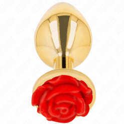 Comprar KINK - PLUG ANAL DORADO ROSA ROJA TALLA L al mejor precio - Envíos Discretos