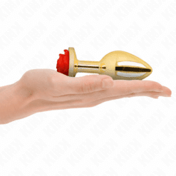 Comprar KINK - PLUG ANAL DORADO ROSA ROJA TALLA L al mejor precio - Envíos Discretos