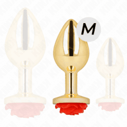 Comprar KINK - PLUG ANAL DORADO ROSA ROJA TALLA M al mejor precio - Envíos Discretos
