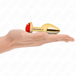 Comprar KINK - PLUG ANAL DORADO ROSA ROJA TALLA M al mejor precio - Envíos Discretos