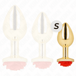 Comprar KINK - PLUG ANAL DORADO ROSA ROJA TALLA S al mejor precio - Envíos Discretos