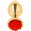 Comprar KINK - PLUG ANAL DORADO ROSA ROJA TALLA S al mejor precio - Envíos Discretos