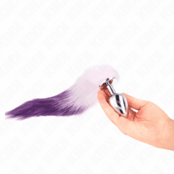 Comprar KINK - PLUG ANAL TALLA L 10 X 4 CM CON COLA SINTÉTICA 40 CM VIOLETA al mejor precio - Envíos Discretos