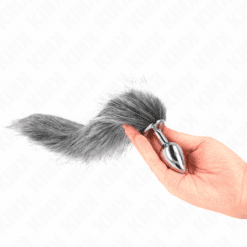 Comprar KINK - PLUG ANAL TALLA S 7 X 3 CM CON COLA SINTÉTICA 40 CM PLATEADO al mejor precio - Envíos Discretos