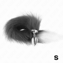 Comprar KINK - PLUG ANAL TALLA S 7 X 3 CM CON COLA SINTÉTICA 40 CM PLATEADO Y BLANCO al mejor precio - Envíos Discretos