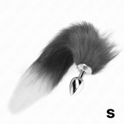 Comprar KINK - PLUG ANAL TALLA S 7 X 3 CM CON COLA SINTÉTICA 40 CM PLATEADO Y BLANCO al mejor precio - Envíos Discretos