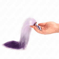 Comprar KINK - PLUG ANAL TALLA S 7 X 3 CM CON COLA SINTÉTICA 40 CM VIOLETA al mejor precio - Envíos Discretos
