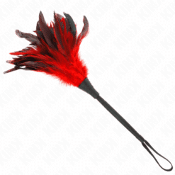 Comprar KINK - PLUMAS DE POLLO PARA COSQUILLAS CON FORMA CUERNO DE CRIADA ROJO 36 CM al mejor precio - Envíos Discretos