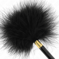 Comprar KINK - PLUMAS PARA COSQUILLAS METAL DORADO NEGRA 18 CM al mejor precio - Envíos Discretos