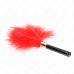Comprar KINK - PLUMAS PARA COSQUILLAS METAL DORADO ROJO 18 CM al mejor precio - Envíos Discretos