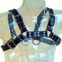 Comprar LEATHER BODY - ARNÉS CUERO AZUL Y NEGRO CHEST BULLDOG al mejor precio - Envíos Discretos