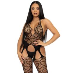 Comprar LEG AVENUE - BODYSTOCKING DE RED CON TIRANTES TALLA ÚNICA - NEGRO al mejor precio - Envíos Discretos
