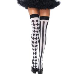 Comprar LEG AVENUE - CALCETINES ALTOS ARLEQUIN NEGRO/BLANCO al mejor precio - Envíos Discretos