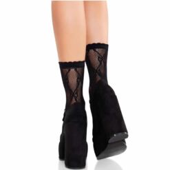 Comprar LEG AVENUE - CALCETINES DE ENCAJE DE LAZOS NEGRO al mejor precio - Envíos Discretos