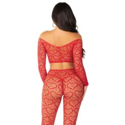 Comprar LEG AVENUE - CROP TOP + MEDIAS ROJO TALLA ÚNICA al mejor precio - Envíos Discretos