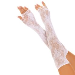 Comprar LEG AVENUE - GUANTES SIN DEDOS RED FLORAL BLANCO al mejor precio - Envíos Discretos