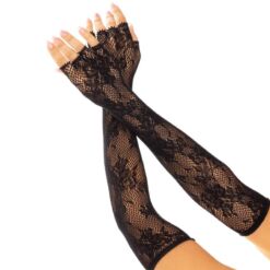 Comprar LEG AVENUE - GUANTES SIN DEDOS RED FLORAL NEGRO al mejor precio - Envíos Discretos