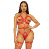 Comprar LEG AVENUE - KINK TEDDY ARNÉS CON TACHUELAS TALLA M - ROJO al mejor precio - Envíos Discretos